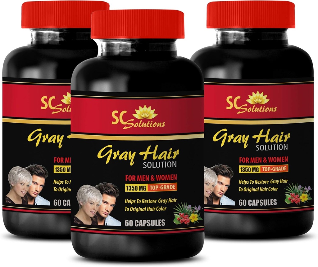 Energy Pills - Anti-Gray Hair Solution - עבור גברים ונשים - Folic Acid, Biotin, Pantothenic Acid, Catalse, Horsetail, Saw Palmetto, PABA, L-Tyrosine, Nettle, Chlorophyll, Fo Ti, Barley 3B 180s Caps Caps Caps, Saw Palmetto, PABA, L-Tyrosine, Nettle, Chlorophyll, Chlorophyll, Chlorophyll, Fo Ti, Barley, Barley 3B 3B 3B 180s 3B 3B 180s 3B 180s 3B 180s 3B 180s