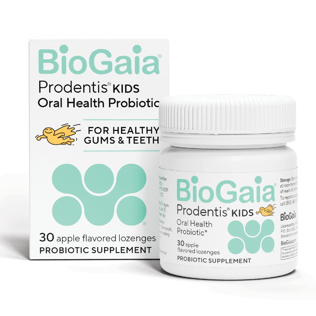 BioGaia Prodentis ילדים | רופא שיניים פרוביוטיקה לשיניים וחניכיים | מקדם בריאות אוראלית טובה ו Gut בריאות גם כן | אוראלי פרוביוטיקה | 30 Apple-Flavored Lozenges | 1-Pack