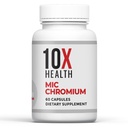 10X בריאות MIC Chromium תוספים - 60 קפסולות - מכילות כולסטרול Inositol & L Methionine - תוספי מינרלים לתמיכה תזונתית יומית - Chromium, L-Methionine, תוספי Choline