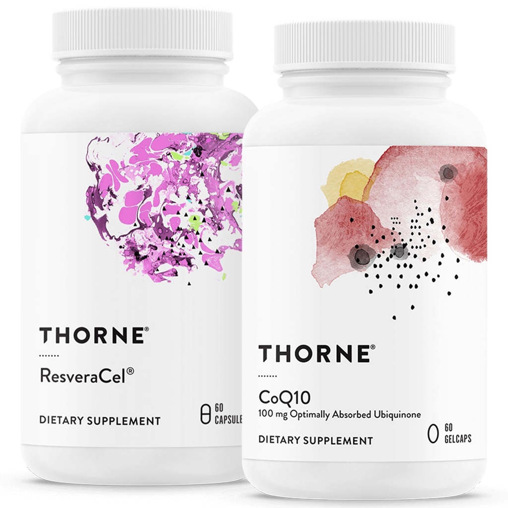 THORNE - Cell Health Bundle - CoQ10 & NiaCel 400 - תמיכה באנרגיה, הגנה סלולרית והזדקנות בריאה - 30 עד 60 משרתים