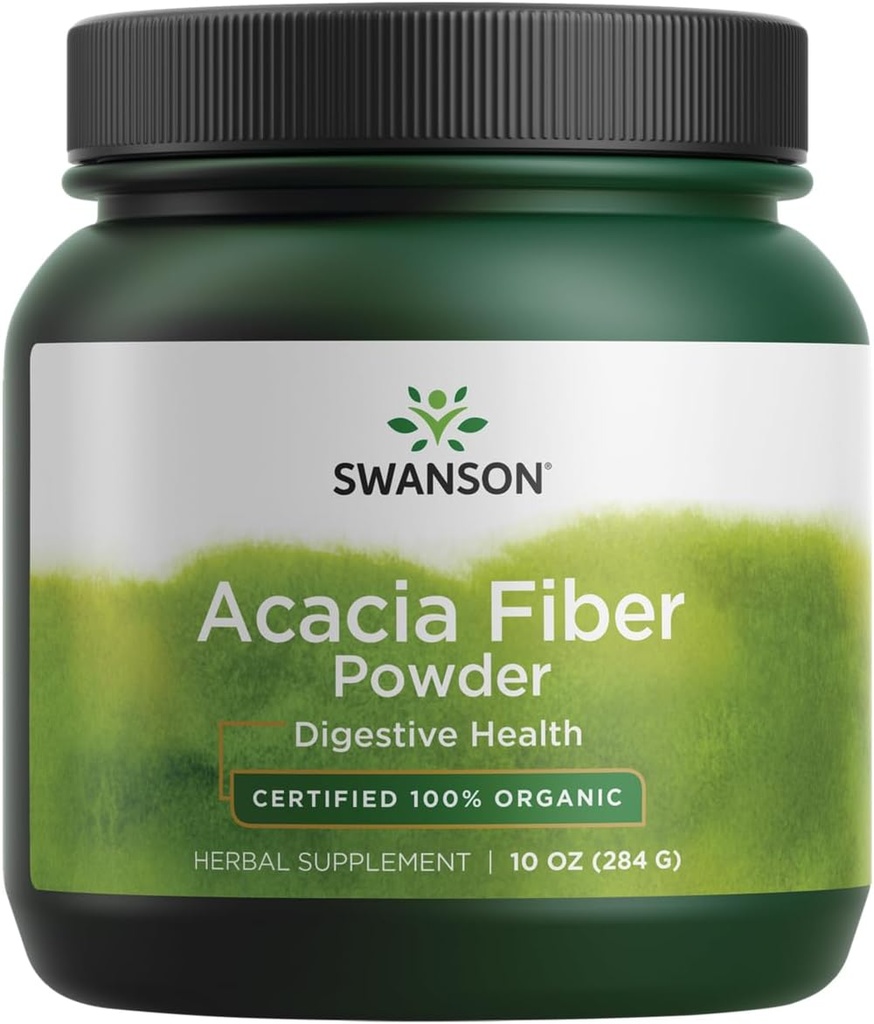 סוונסון 100% מוסמך אורגני Acacia סיבים אבקת 10 Ounce (284 גרם) Pwdr