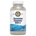KAL Glucosamine Chondroitin MSM D-3, תוסף תמיכה משותף, 1,500 מ"ג של Glucosamine Sulfate, 1,200 מ"ג של Chondroitin Sulfate, 1000 מ"ג של MSM, בתוספת ויטמין D3 & C, 40 משרתות, 120 טבליות, 120 טבליות
