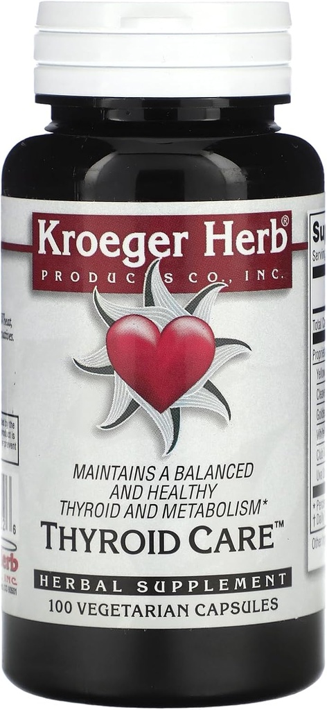 Kroeger Herb Thyroid Care קפסולות, 100 הרוזן