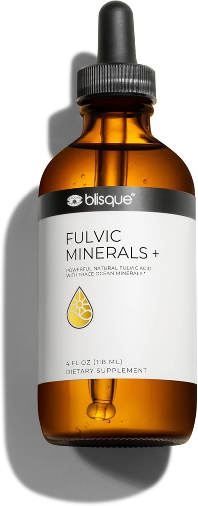 Blisque - Natural Trace מינרלים טיפות תוספת עם Fulvic Acid ו- Humic Acid | עבור Detox, ניקוי, תמיכה החיסון, Brain Booster, Alkaline hydrotion, ואנרגיה | מכיל אלקטרוליטים | 4 Ouncece
