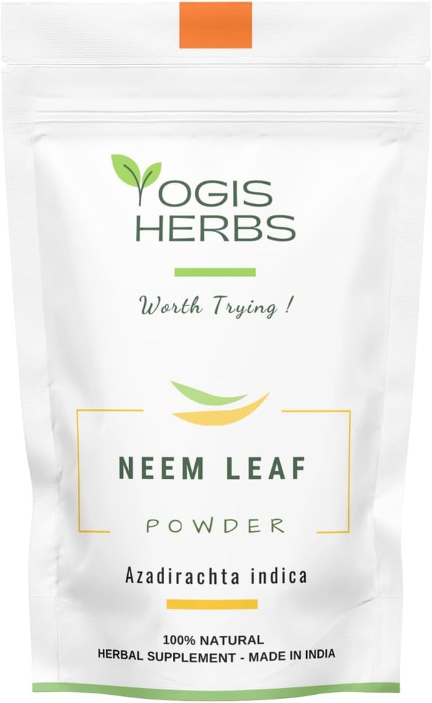 YOGIS HerBS Neem אבקת - Pure Azadirachta Indica for Detoxification, Immune Support, ו Clear Skin - 100% צמחי טבעי תוספת