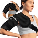 KingPavonini Shoulder Ice Pack רוטטור Cuff Cold Therapy, Reusable Gel Ice Pack for Shoulder Injuries, Pain Relief, Swelling, Shoulders Surgery, Tendonitis, Bursitis, שחור, בינוני