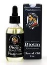 Platinum Beard Oil for Men - Natural Biotin Enhanced Beard Growth Oil - Argan & ויטמין E - Softens and controls - Beard Growth Oil for Men - Spiced Vanilla Scent (2oz - Pack of 1)