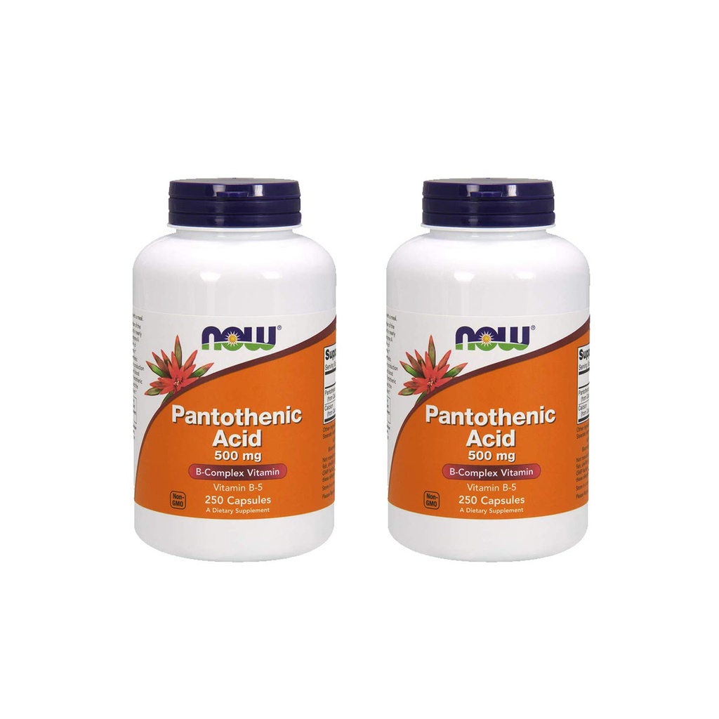 Now Foods Pantothenic Acid 500 מ"ג, 250 קפסולה (2 Pack)