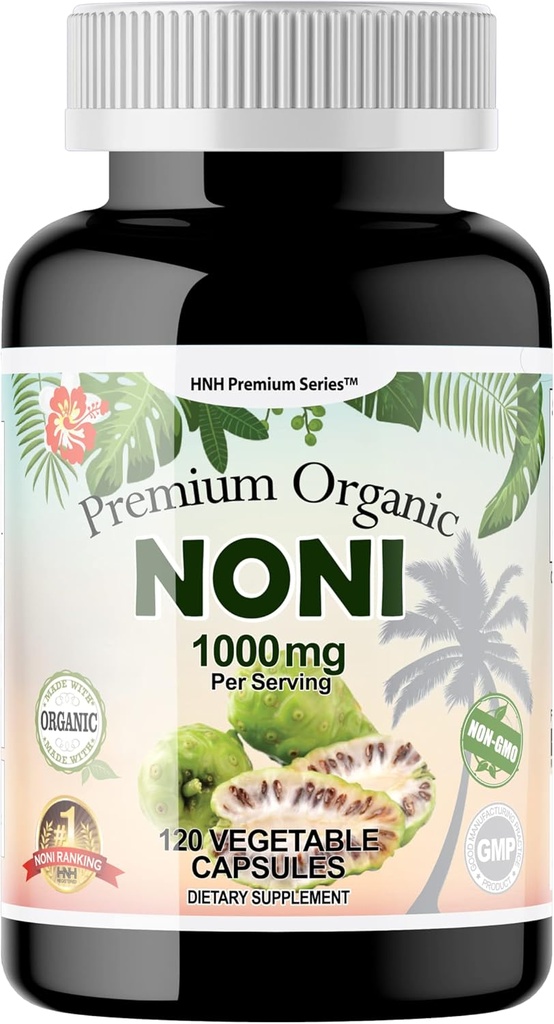 Dr.K & C HNHusa Premium אורגני Noni 1000 מ"ג 120 Veggie קפסולות Powerful Pure Antioxidants לתמוך במערכת הבריאות הכללית Morinda Citrifolia לחלץ טבעוני non GMO No Filler תוספים