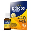 Ddrops Adults 2000IU 180 טיפות - ויטמין D3 נוזלי, תמיכה חזק עצמות מערכת החיסון