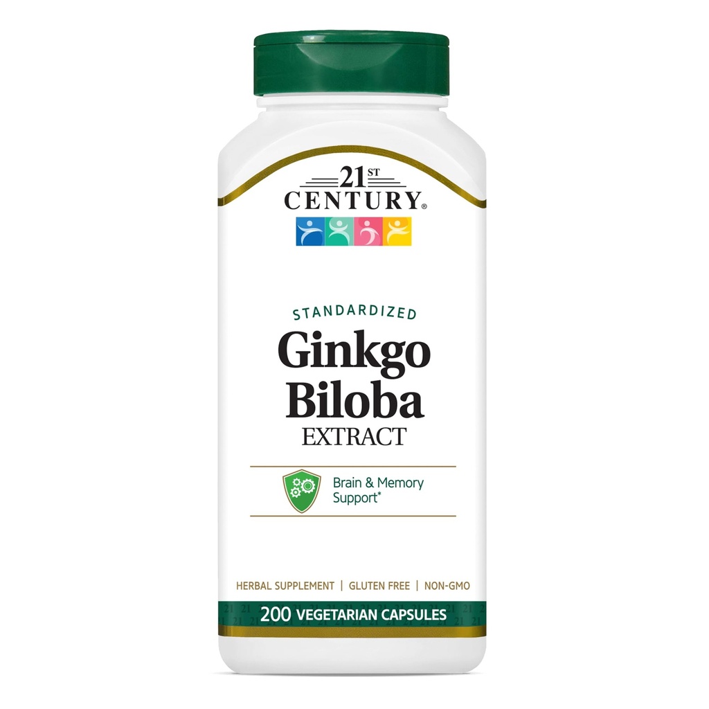 המאה ה-21 גינקו בילובה לחלץ Veg-Capsules, 200-Count (21687)