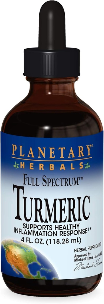 צמחים פלנטריים Turmeric לחלץ נוזל ספקטרום מלא, תמיכה בתגובה למניעת חמצון ובריא, 4 Ouncescesmation