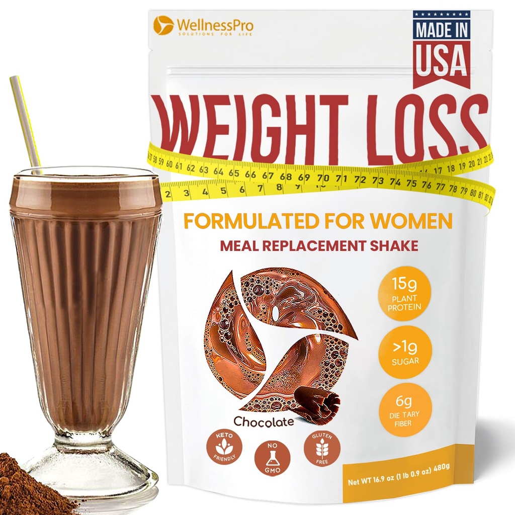 Meal החלפת Shake for Women with Chocolate Flavor, Keto Friendly, אבקת חלבון כשר, Pre & Probiotics for Easy Digestion, No Sucralose Included, 16,9 Oz