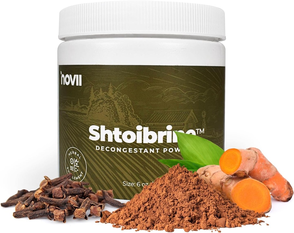 Novii Shtoibrine Decestant אבקה עבור Sinus הקלה - 100% טבעי צמחי Sinus Decongestant אוראלי טבעי Remedy עבור קונגה ומוקוס סיוע מוסמך צ'סט Decongestant - 6oz
