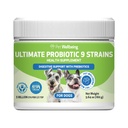 Pet WellBeing - Ultimate Probiotic 9 Strains for Cats and Dogs - תמיכה טבעית למחלת העיכול ו-Urinary Tract Health 160 גרמים.