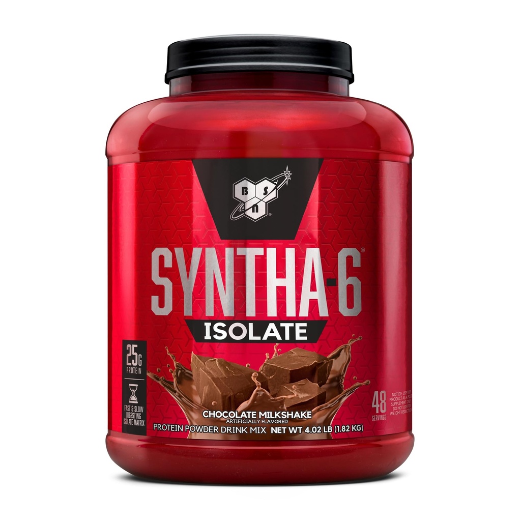 BSN SYNTHA-6 Isolate אבקת חלבון, אבקת חלבון שוקולד עם חלבון Whey חלבון Isolate, חלבונים חלבון חלב, פלאמור: חלבשת שוקולד, 48 מנות (חבילה עשויה להשתנות)