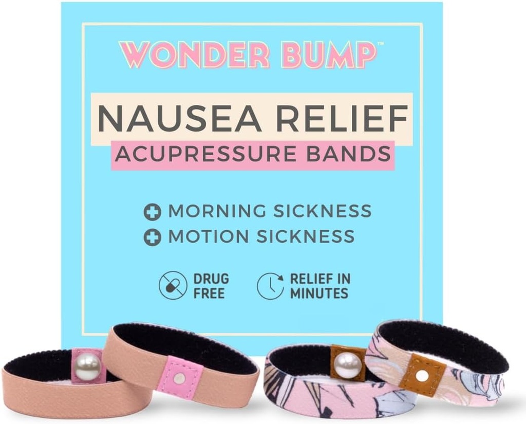 ארוחות בוקר להקלה Wristbands | Acupressure Anti Nausea Bands for Pregnancy Nausea Relief, First Trimester Pregnancy Essentials (2 Sets)