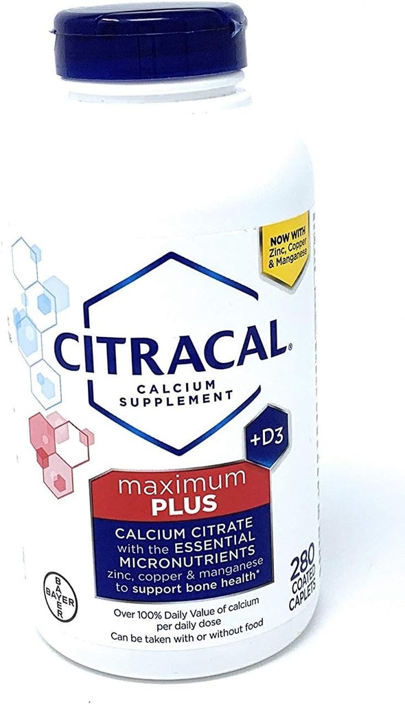 Citracal מקסימום עם ויטמין D3, Limitedd Largere - קפסולת 280 Count Total