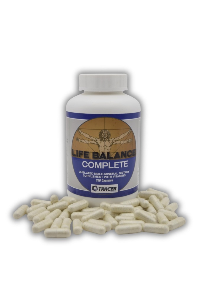 Life Balance Complete - Chelated Multi-Mineral Dietary תוסף עם ויטמינים - עם Real Amino Acid Chelated Trace מינרלים - Fill the Gaps in Your Nutrition - Made in the USA - 240 קפסולות