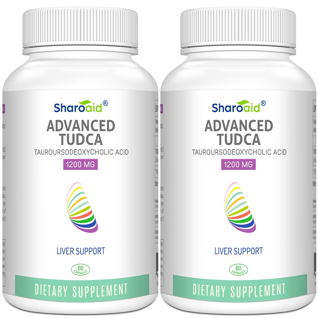 TUDCA Liver תומך בתוספים 1200 מ"ג - צד שלישי Tested-Bile Salts for Liver Detox ניקויse - High Power Formula-Vegan כמוסות Liver,Gallbladder,Kidney Health,2 Bottle-120 קפסולות