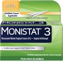 Monistat 3 Day Yeast זיהום טיפול לנשים, 3 Miconazole Pre-Filled Cream Applicators, 1 Pack
