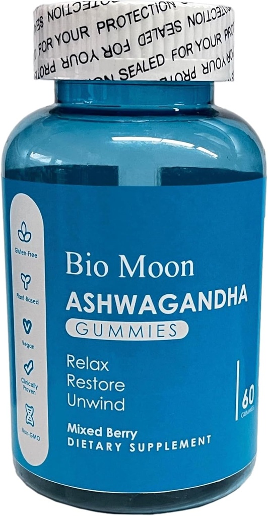 Ashwagandha Gummies & ויטמין D3 Gummies אורגני Ashwagandha תוספת לשיפור שינה, לחץ הקלה ו Mood Calm עבור גברים ונשים 60 ספירה (Non-GMO, Gelatin חינם וגלוט חינם)