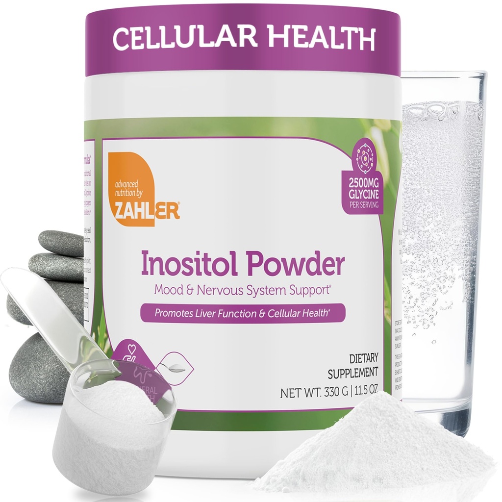 Zahler Inositol & Glycine תוספת אבקה - Mood & Nervous System תמיכה תוספי נשים - הורמון איזון & בריאות Ovarian פונקציונלי - כשר, גלטן חינם, חלב חינם, Soy חינם 11.5 Oz