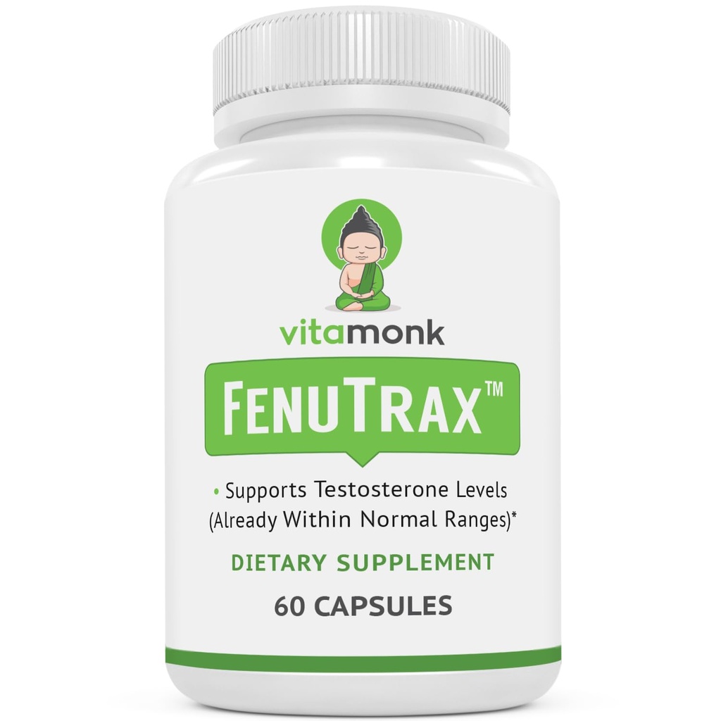 VitaMonk FenuTrax TM Fenugreek לחלץ Powerful 50% Panugreek Seed Extractized for Fenuside - High Furostanol Glycoside ו- Saponin תוכן בהשוואה Testofen - 60 קפסולות