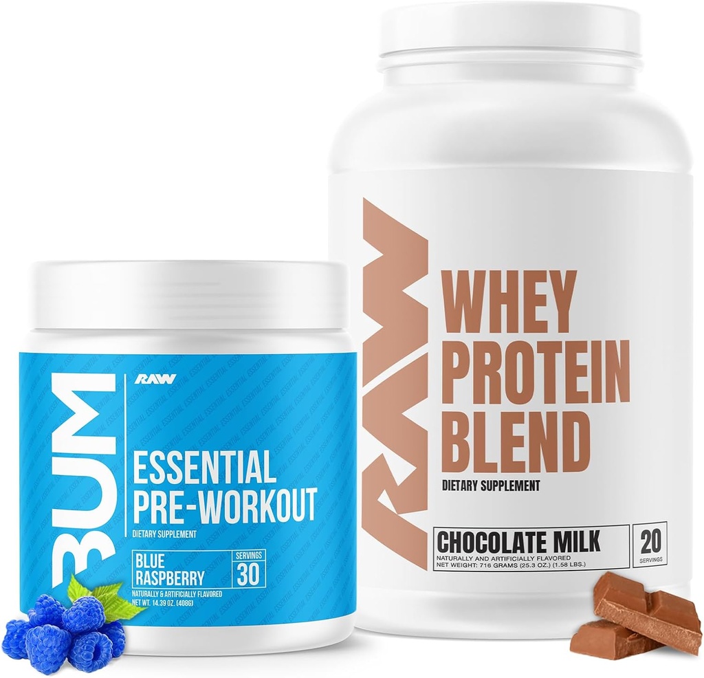 אבקת חלבון RAWhey ו- Essential Pre-Workout Bundle