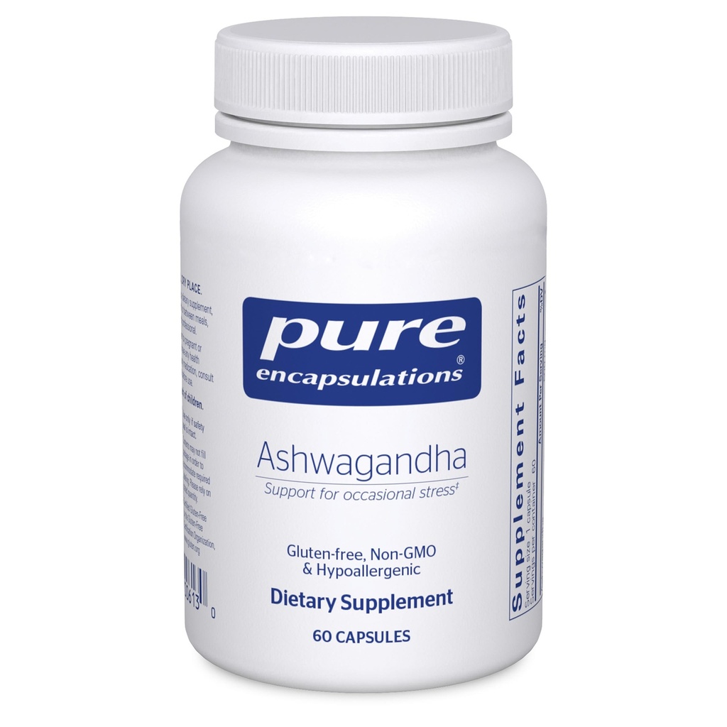 Pure Encapsulations Ashwagandha - 500 מ"ג Ashwagandha לחלץ - Metabolism & Stress Support - Immune Support - GMO חינם & טבעוני - 60 קפסולות