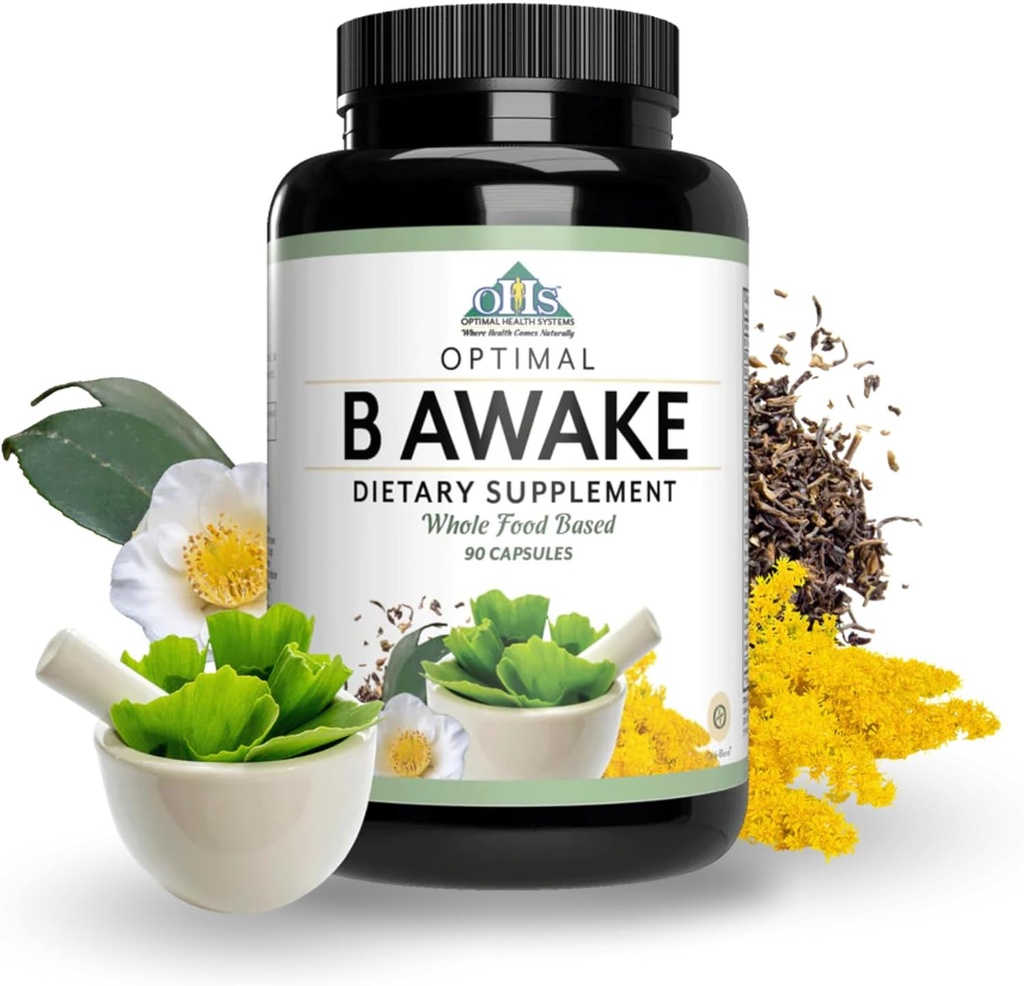 מערכות בריאות אופטימיות B Wake | Super B ויטמין / Energy Band & Whole Foods + Enzymes & Probiotics for Absorption