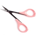Eyebrow Grooming Scisors 4 Inches Curved Small Craft Lash Scisor for Eyebrow Eyelash מרחיבה את Stainless Steel 1PC (Pink Curved)