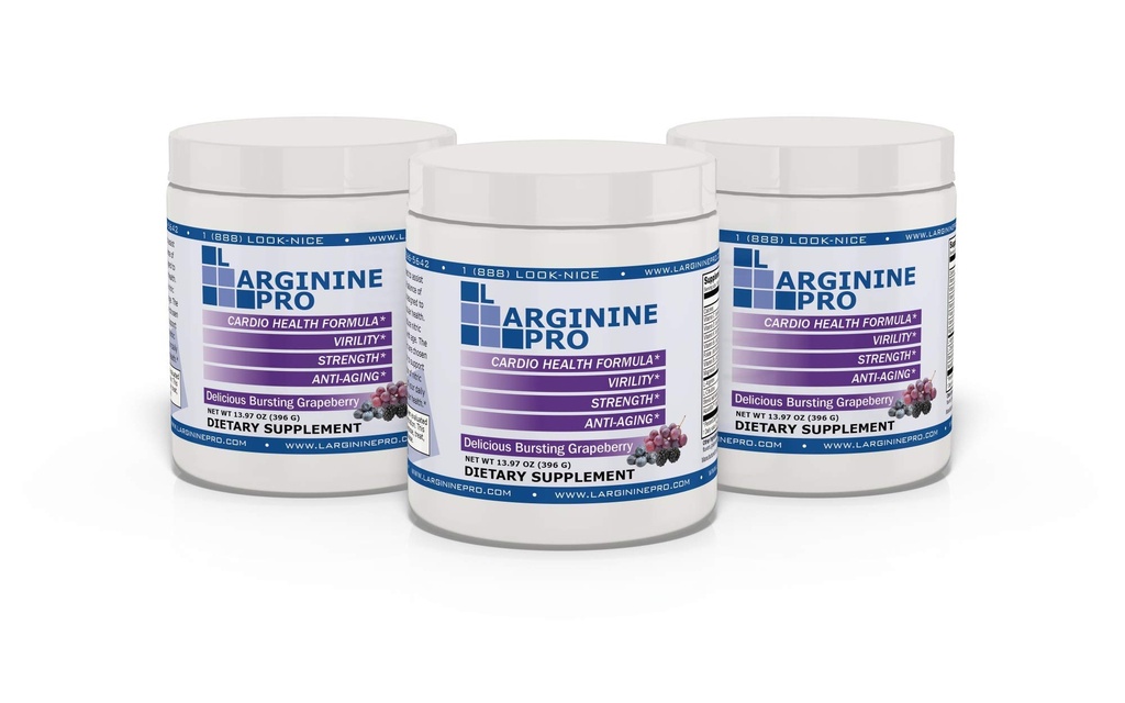L-ARGININE PRO | 5,500 מ"ג L-Arginine Plus L-Citrulline 1,100 מ"ג אבקת Grape לשתות תוסף להגדלת ייצור Nitric Oxide