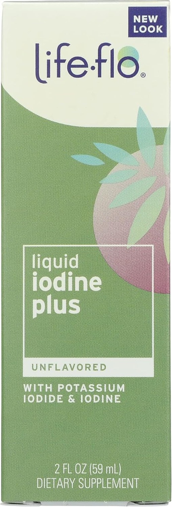Life Flo Unflavored נוזל Iodine Plus עם Iodine ו- Potassium Iodide, אורגני, 2 Ounce (Pack of 1)