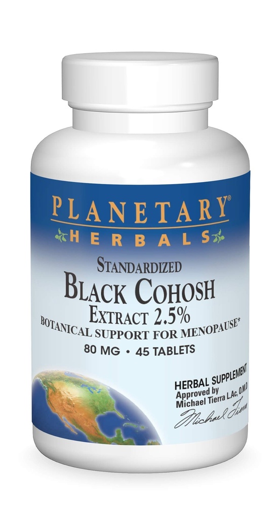 סוללות פלנטריות סטנדרטיות Black Cohosh לחלץ 2.5 תגית: 45 Count