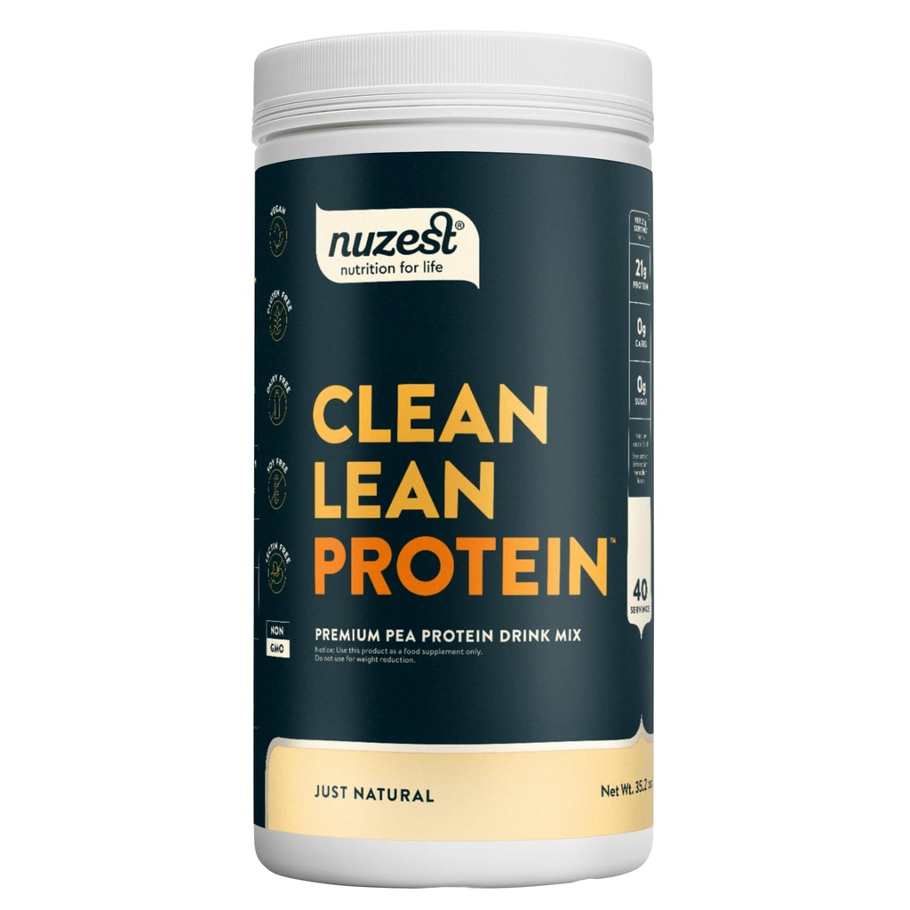Nuzest - אבקת חלבון פי - חלבון נקי Lean, אבקת חלבון צמחי טבעוני צמחי מבוסס חלבון, חלב חינם, Gluten חינם, GMO חינם, חלבון שקד, פשוט טבעי (UNFLORED), 40 משרתים, 2.2 lblblb, 2.2 lbten חינם, Gluten Free, GMO חינם, GMO חינם, חלבון שקד, פשוט טבעי (UNFL.