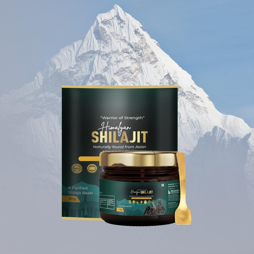 Bhumiija ו- Life Science אורגני Resin Shilajit תוסף לגברים ונשים