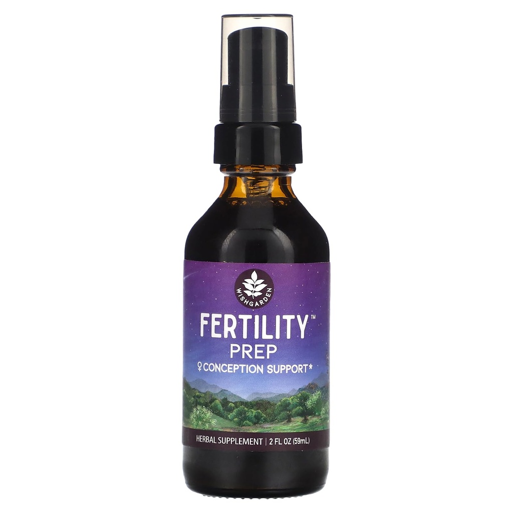 WishGarden Herbs פוריות Prep - All-Natural Fertility Herbal תוסף עם Vitex, Red Maca & Raspberry Leaf, תומך איזון הורמונלי בריא עבור נשים, Optimal Uterine Health & Conception, 2oz