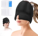 Migraine Ice Head Pack - Headache Relief Cap with Cold Compress, Cooling Gel Cap for Sinus Relief, Inner Cold Compress Head Cover for Tension, Stress and Hangover Relief