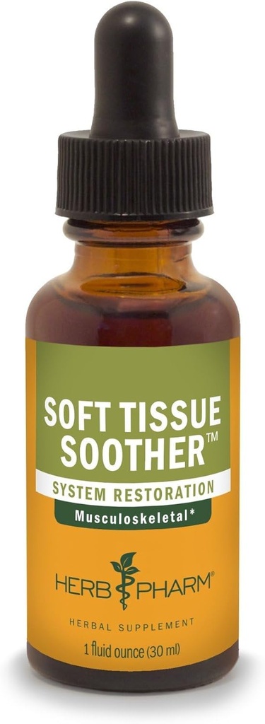 Herb Pharm Soft Tissue Soother Herbal נוזל פורמולה עבור תמיכה במערכת Musculoskeletal - 1 Ounce