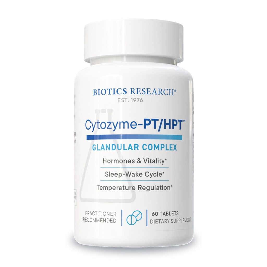 Biotics Research Cytozyme PT HPT Lamb Pituitary/Hypothalamus Complex, תומך בתפקוד של Gland ו Hypothalamus, Adrenal Health, Brain Boost 60 טבליות