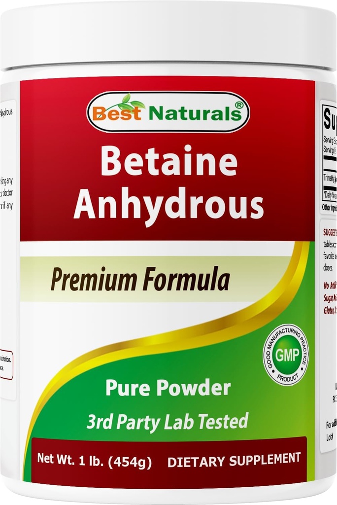Best Naturals Betaine Anhydrous Trimethylglycine (TMG) אבקת טהורה 1 פאונד (1 LB (Pack of 1))