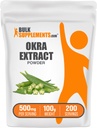 BulkSupplements.com Okra לחלץ אבקה - תוסף Okra, מקור סיבים, תוסף צמחי - טבעוני וגלוט חינם, 500 מ"ג לשרת, 100g (3.5 oz) (Pack of 1)