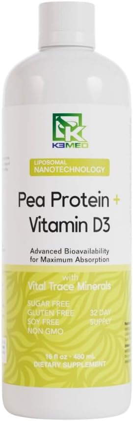 nanonutrition Pea חלבונים + ויטמין D3 | Liposomal ננוטכנולוגיה | 100% מרכיבים טבעיים | 16 Fl. Oz.