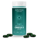 Iwi אומגה 3, 30 Softgels (30 משרתים), טבעוני צמחי מבוסס Algae אומגה 3 עם EPA + DHA, שלם-Body תמיכה Dietary תוספת, קריל & Fish שמן אלטרנטיבי, No Fishy Aftertaste