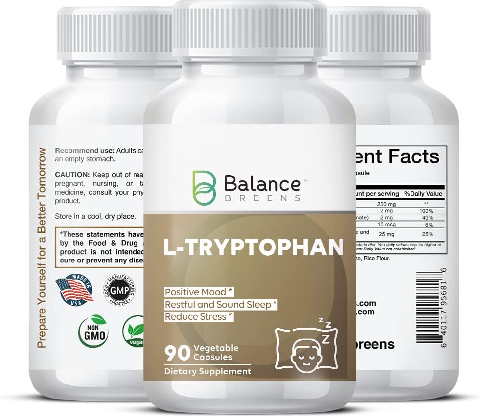 L-Tryptophan 250 מ"ג, 90 ואג קפסולות - תוספת לשינה ומנוחה