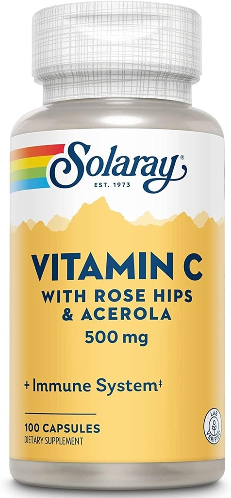 Sunay C w/Rose HIPS & Acerola, קפסולה (Btl-Plastic) 500 מ"ג | 100 Count | חבילת 2