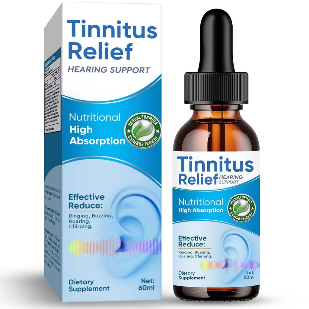Tinnitus הקלה לרינג אוזניים, חומרים טבעיים להקלת אוזניים טינטון טיפות עבור זיהום אוזניים,Herbal Eardrops עבור מבוגרים, ילדים, לחנך את האוזן Noise & שיפור שמיעה, 60 מ"ל-כחול