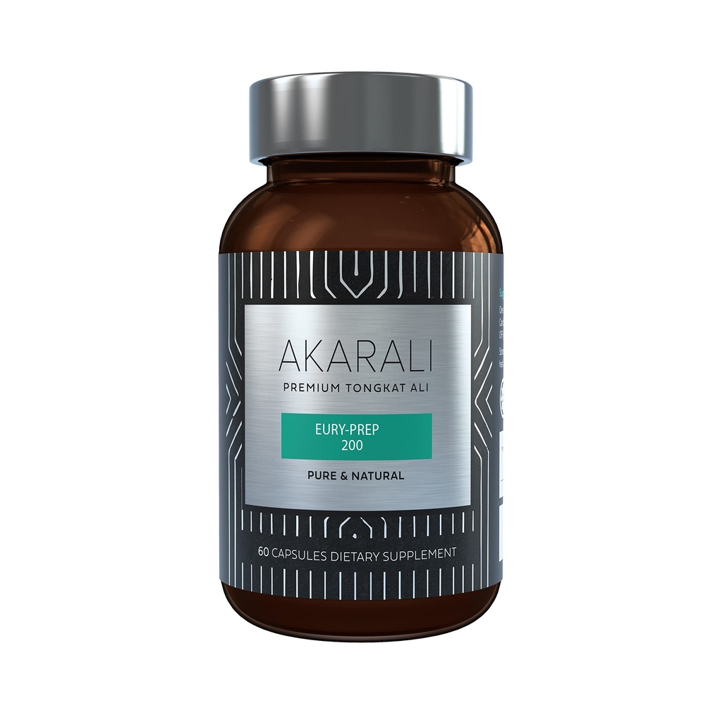 AKARALI Pureטונגkat Ali Longjack 200:1 גבוה ריכוז 1.5% Eurycomanone US פטנט Physta® חינםze-Dried טכנולוגיה תומכת כוח, אנרגיה וביצועים ( Count 60)