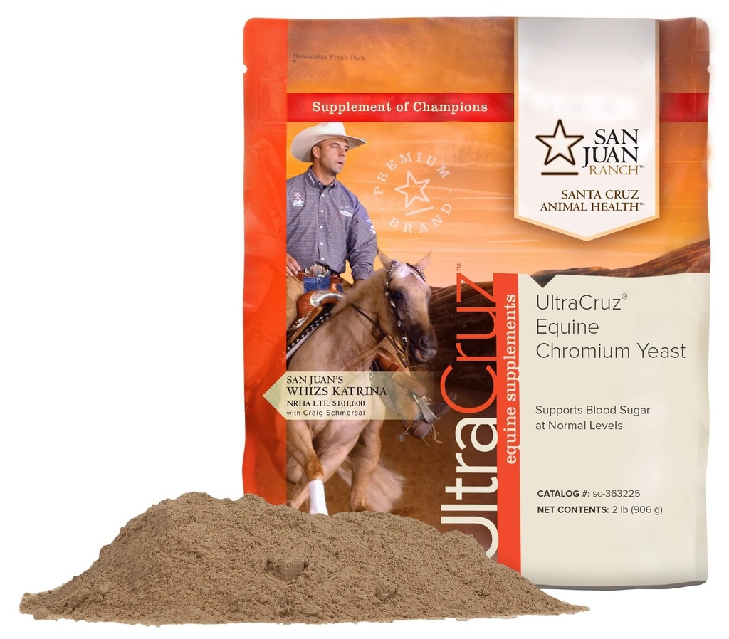 UltraCruz - 363225 Equine Chromium Yeast תוספת עבור סוסים, 2 lb, אבקה (454 יום אספקה)
